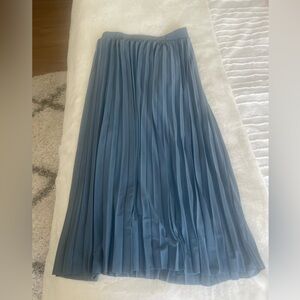 Blue pleaded maxi skirt